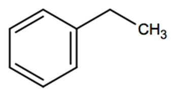 Structural representation of Ethylbenzene