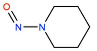 Structural representation of N-Nitrosopiperidine