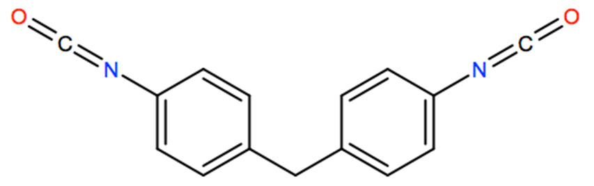 Structural representation of 4,4'-Methylenedi(phenyl isocyanate)