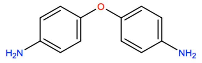 Structural representation of 4,4'-Diaminodiphenyl ether