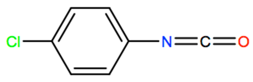 Structural representation of p-Chlorophenyl isocyanate
