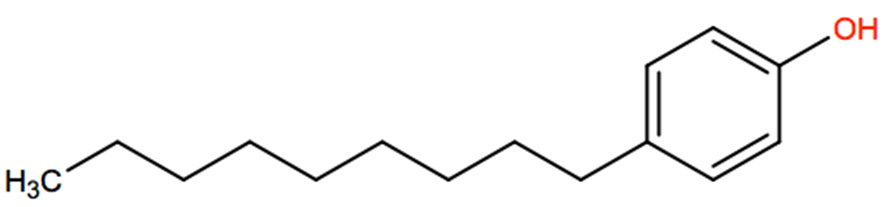 Structural representation of 4-Nonylphenol