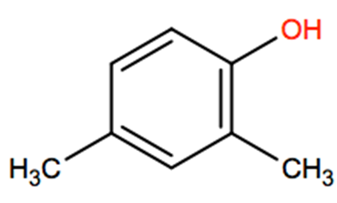 Structural representation of 2,4-Dimethylphenol