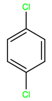 Structural representation of 1,4-Dichlorobenzene