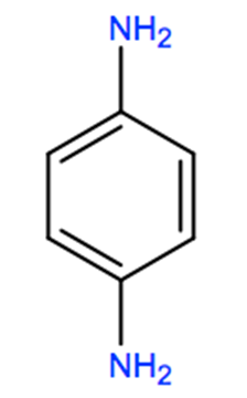 Structural representation of p-Phenylenediamine