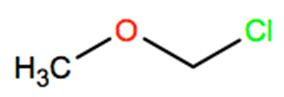 Structural representation of Chloromethyl methyl ether