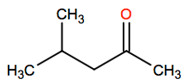Structural representation of Methyl isobutyl ketone