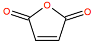 Structural representation of Maleic anhydride