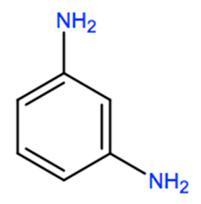 Structural representation of 1,3-Phenylenediamine