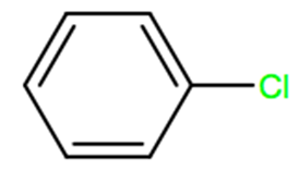 Structural representation of Chlorobenzene