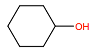 Structural representation of Cyclohexanol