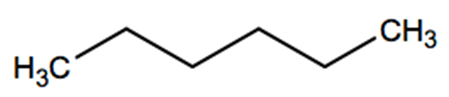 Structural representation of n-Hexane