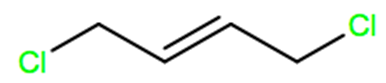 Structural representation of trans-1,4-Dichloro-2-butene