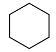 Structural representation of Cyclohexane