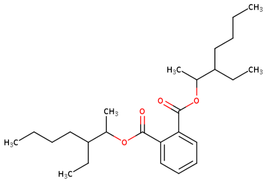 Structural representation of Bis(3-ethylheptan-2-yl) benzene-1,2- dicarboxylate 