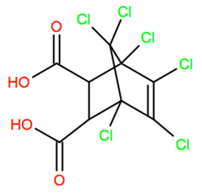 Structural representation of Chlorendic acid