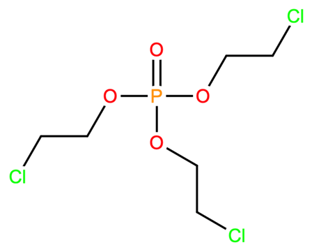 Structural representation of Tris(2-chloroethyl) phosphate