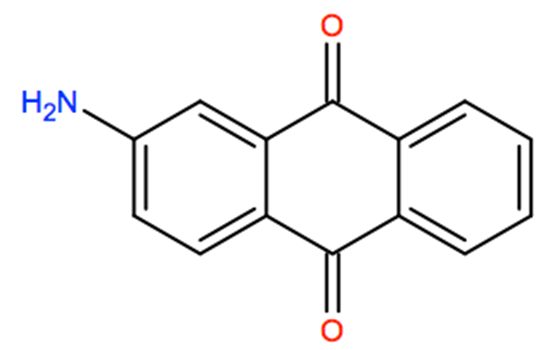 Structural representation of 2-Aminoanthraquinone