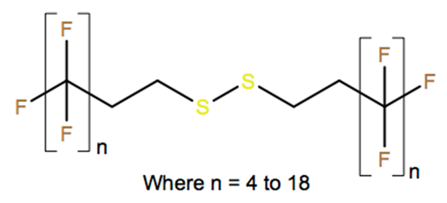 Structural representation of Disulfides, bis(γ-ω-perfluoro-C6-20-alkyl)