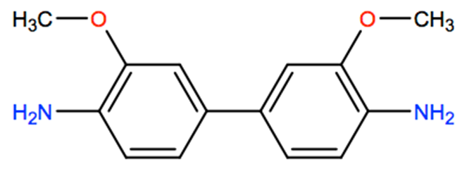 Structural representation of 3,3'-Dimethoxybenzidine