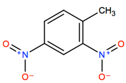 Structural representation of 2,4-Dinitrotoluene