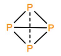 Structural representation of Phosphorus (yellow or white)