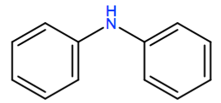 Structural representation of Diphenylamine