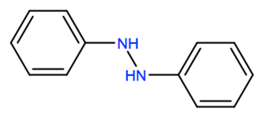 Structural representation of 1,2-Diphenylhydrazine