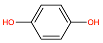 Structural representation of Hydroquinone