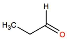 Structural representation of Propionaldehyde
