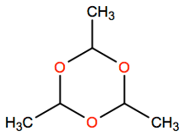 Structural representation of Paraldehyde