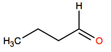 Structural representation of Butyraldehyde