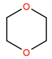 Structural representation of 1,4-Dioxane