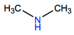 Structural representation of Dimethylamine