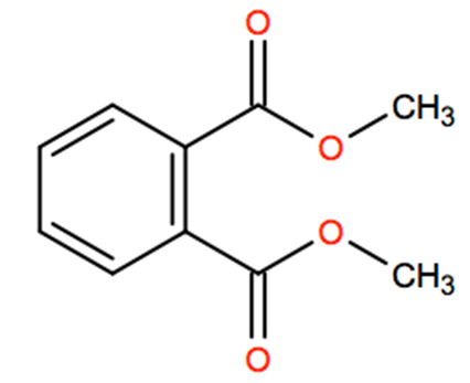 Structural representation of Dimethyl phthalate