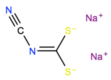 Structural representation of Disodium cyanodithioimidocarbonate