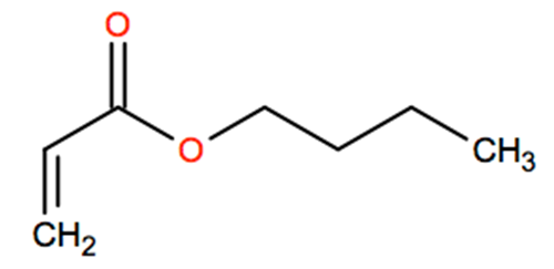 Structural representation of Butyl acrylate
