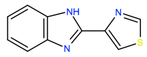 Structural representation of Thiabendazole