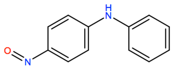 Structural representation of p-Nitrosodiphenylamine