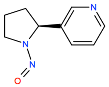 Structural representation of N-Nitrosonornicotine