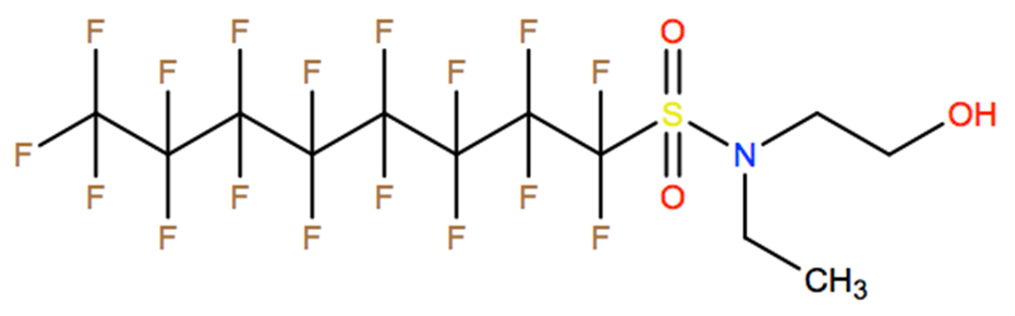 Structural representation of N-Ethyl-N-(2-hydroxyethyl)perfluorooctanesulfonamide