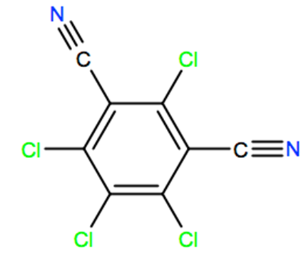 Structural representation of Chlorothalonil