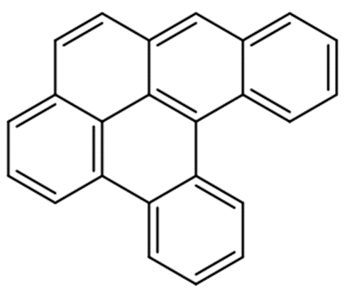 Structural representation of Dibenzo[a,l]pyrene
