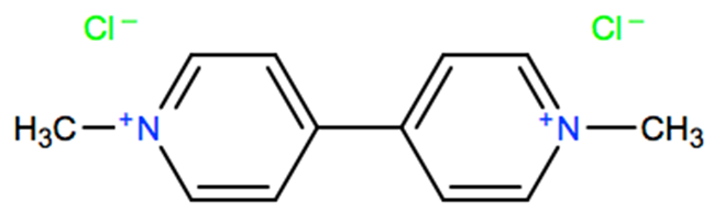 Structural representation of Paraquat dichloride