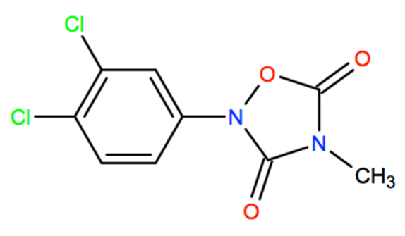 Structural representation of Methazole