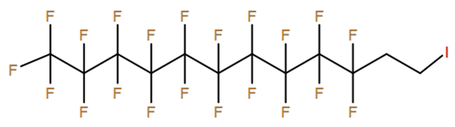 Structural representation of Dodecane, 1,1,1,2,2,3,3,4,4,5,5,6,6,7,7,8,8,9,9,10,10-heneicosafluoro-12-iodo-
