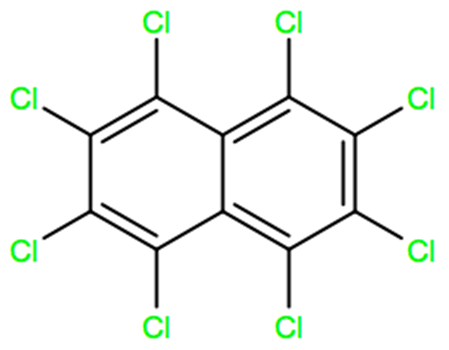 Structural representation of Octachloronaphthalene