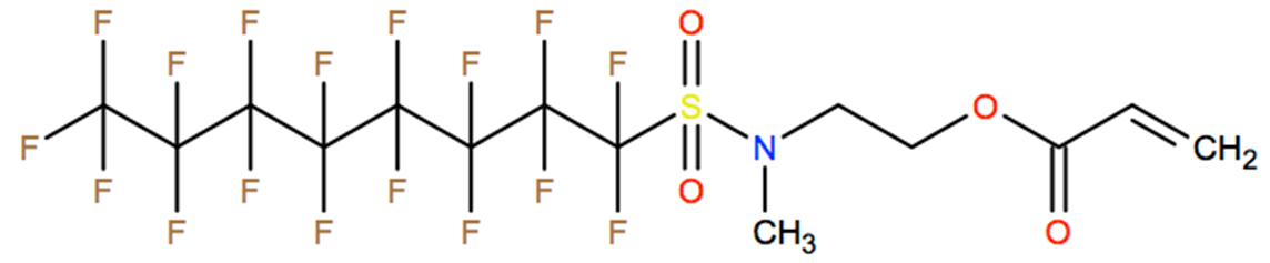 Structural representation of 2-[[(Heptadecafluorooctyl)sulfonyl]methylamino]ethyl acrylate