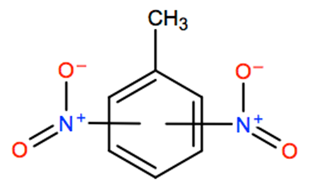 Structural representation of Dinitrotoluene (mixed isomers)