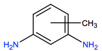 Structural representation of Diaminotoluene (mixed isomers)